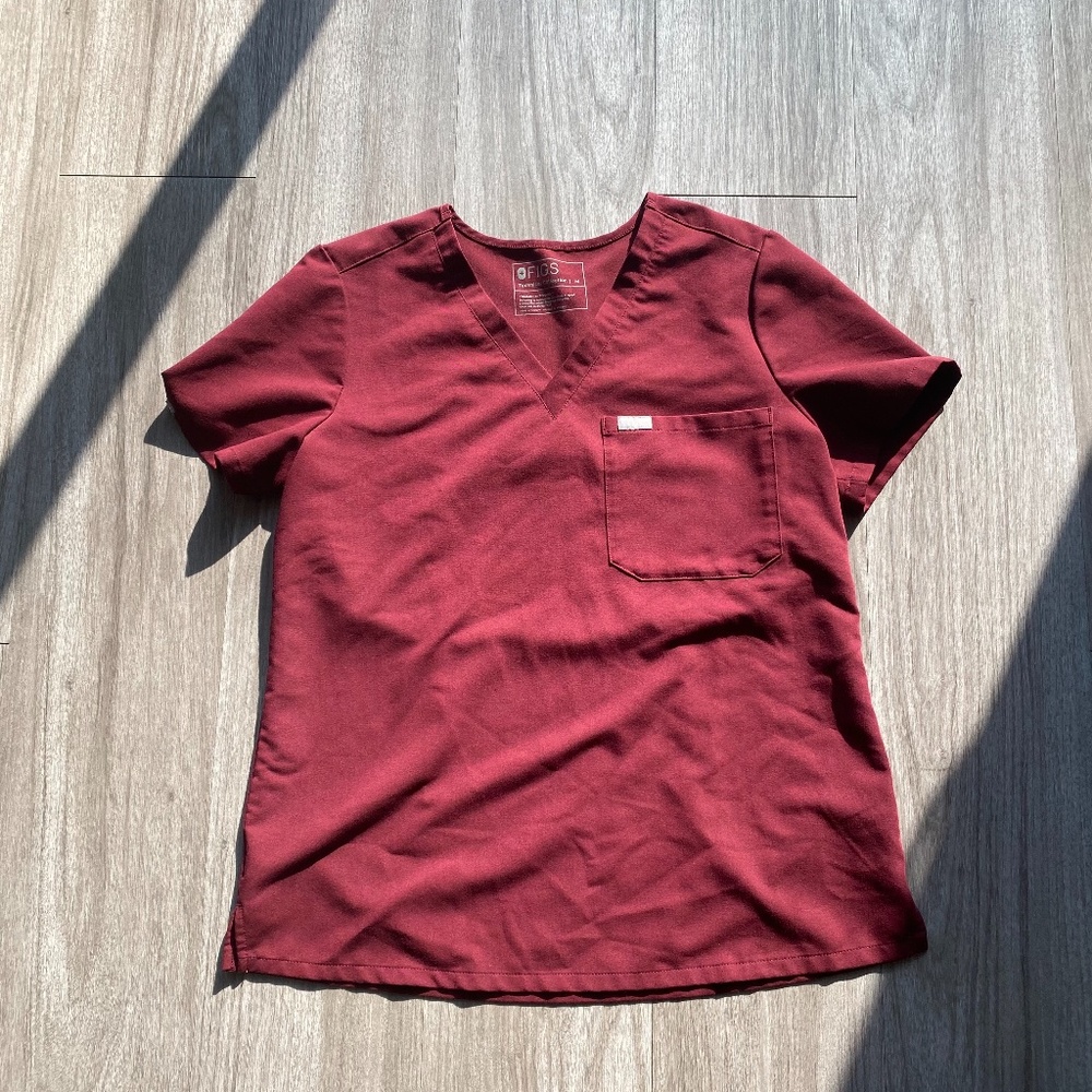 Figs Scrub Top - Catarina, Burgundy